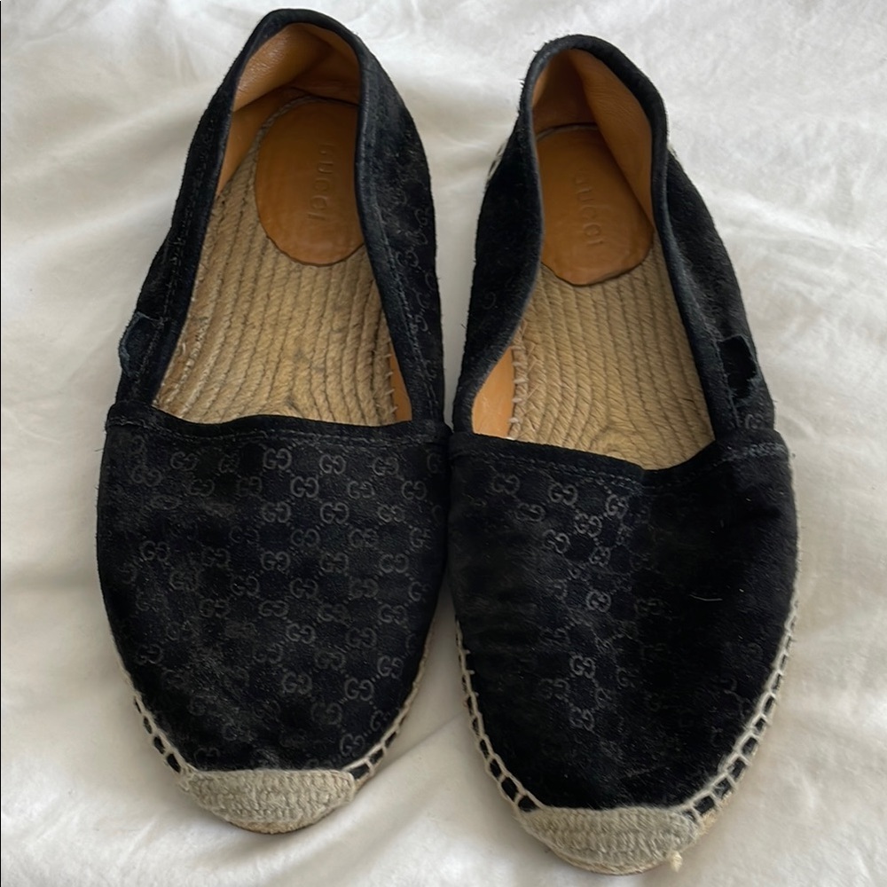 Gucci Black Espadrille Loafers for women